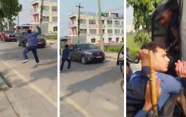 महेश बस्नेत सवार गाडीमा जेनजी युवाले छ्यापे रातो मसी