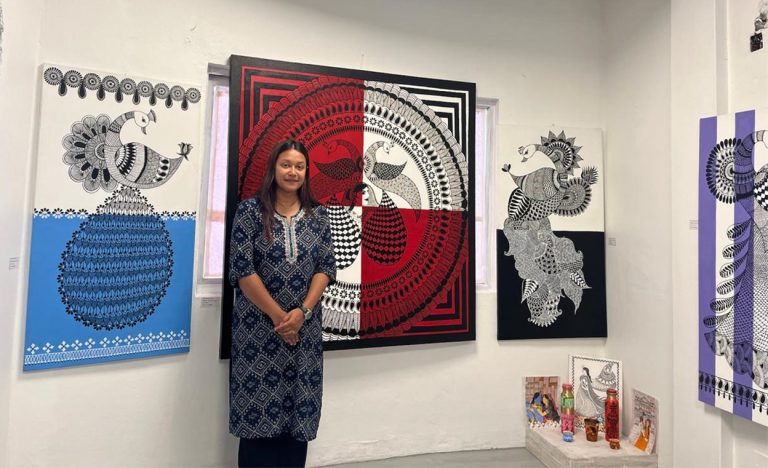 काठमाडौंमा मोडर्न मिथिला आर्ट चिनाउँदै मनिसा