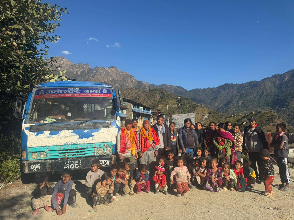 म्याग्दीको मल्कवाङमा पहिलो पटक पुग्यो बस