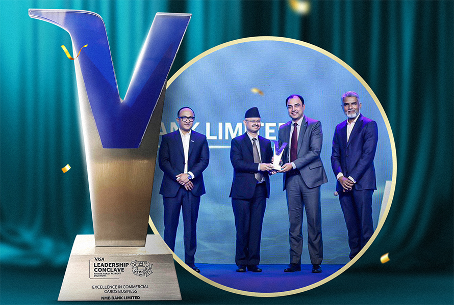 एनएमबी बैंकलाई ‘एक्सेलेन्स इन कमर्सियल कार्ड्स बिजनेस’ अवार्ड