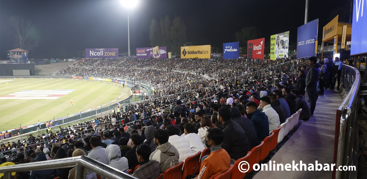 एनपीएल हेर्न त्रिवि क्रिकेट रंगशालामा खचाखच दर्शक (तस्वीरहरू)