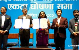 रास्वपा र विवेकशील साझाबीच एकता घोषणा, ५ बुँदे सहमतिमा हस्ताक्षर