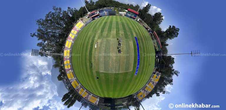 स्फेरिकल भ्यूमा हेर्नुहोस् त्रिवि क्रिकेट रंगशालामा फ्लडलाइट जडान (तस्वीरहरू)