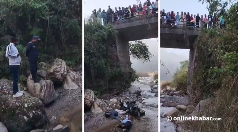 मकवानपुरमा मोटरसाइकल खोलामा खस्यो, दुई जनाको मृत्यु