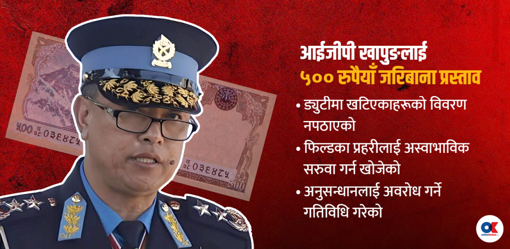 जाँचबुझमा असहयोग गरेको भन्दै आईजीपी खापुङलाई ५ सय रुपैयाँ जरिबानाको प्रस्ताव
