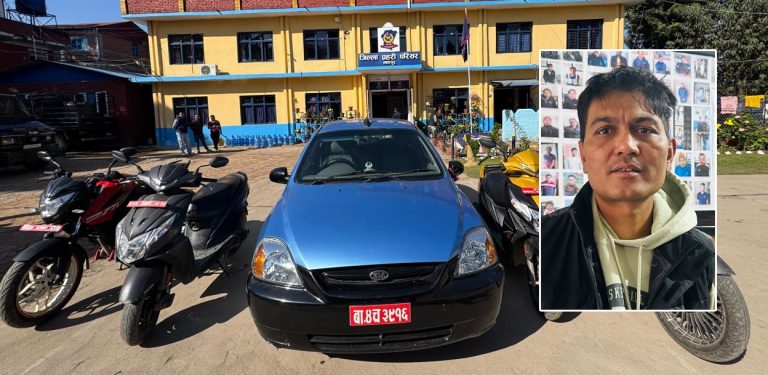 ३८ पटक पक्राउ परिसकेका व्यक्ति कार चढेर चोरीमा संलग्न, ८ जना समातिए