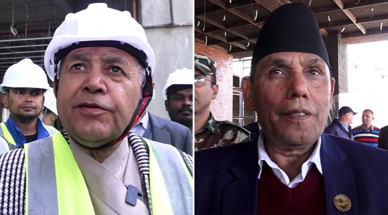 सभामुख र राष्ट्रियसभा अध्यक्षले गरे नयाँ संसद्‌ भवनको निरीक्षण