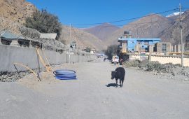 निर्माणाधीन कोबाङ–जोमसोम सडक आठ वर्षदेखि अलपत्र