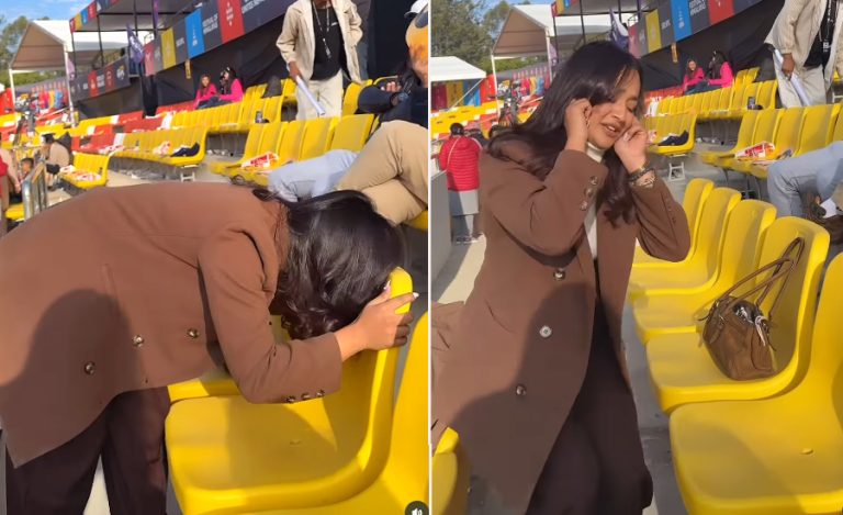 करिश्माले माफी मागिन् : कुर्सीलाई ढोगिन्, कान समातेर उठ्बस गरिन्