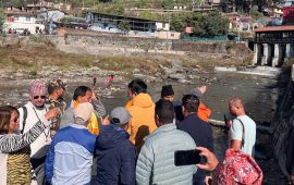 मन्त्री घिसिङले गरे बागमती नदी करिडोरका ढल व्यवस्थापन र सडक स्तरोन्नतिको निरीक्षण