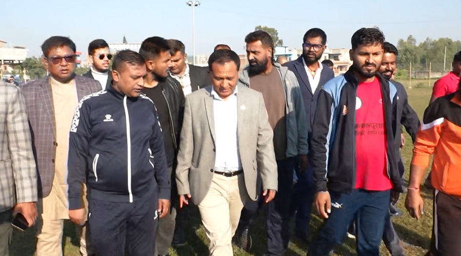 मन्त्रीद्वय घिसिङ र गुप्ताबाट निर्माणाधीन रामजानकी रंगशालाको निरीक्षण