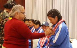 विश्वकप उपविजेता दृष्टिविहीन महिला टी–२० टोलीलाई प्रधानमन्त्रीले भनिन्- सरकारले सकेको गर्छ