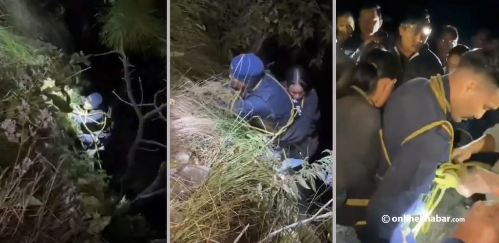 भीरमा खसेकी बालिकाको प्रहरीले गर्‍यो सकुशल उद्धार