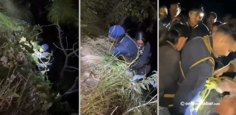 भीरमा खसेकी बालिकाको प्रहरीले गर्‍यो सकुशल उद्धार