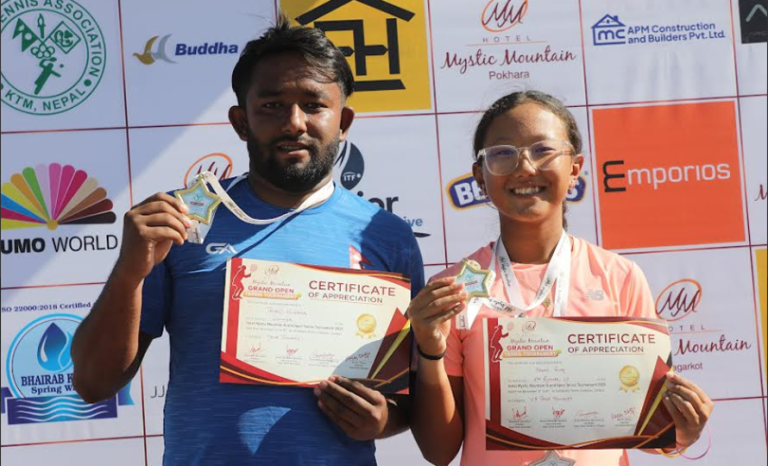 मिस्टिक माउन्टेन : सिंगल्सतर्फ प्रदीप र शिभाली च्याम्पियन