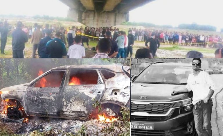 सरोज शर्मा हत्या : कार जलेको भेटियो, गाडिएको अवस्थामा शव