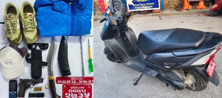 स्कुटर चढ्दै गलाको सिक्री थुत्ने पक्राउ, भेटियो पेस्तोल पनि