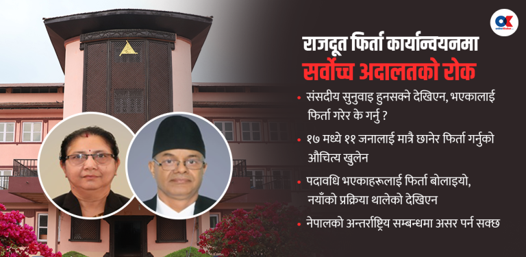 सर्वोच्चको आदेश- संसदीय सुनुवाइ हुने देखिएन, राजदूत फिर्ता नगर्नू