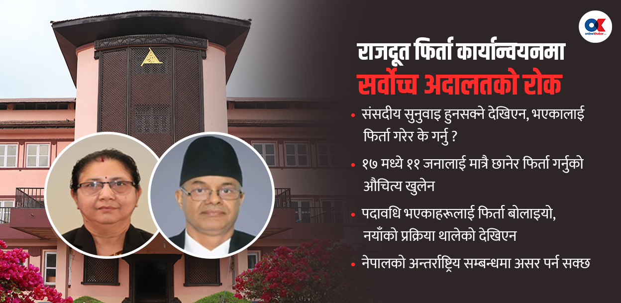 सर्वोच्चको आदेश- संसदीय सुनुवाइ हुने देखिएन, राजदूत फिर्ता नगर्नू