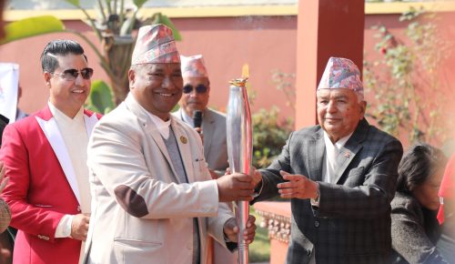 राष्ट्रपति पौडेलद्धारा किन्डर ओलम्पिकको मस्कट अनावरण