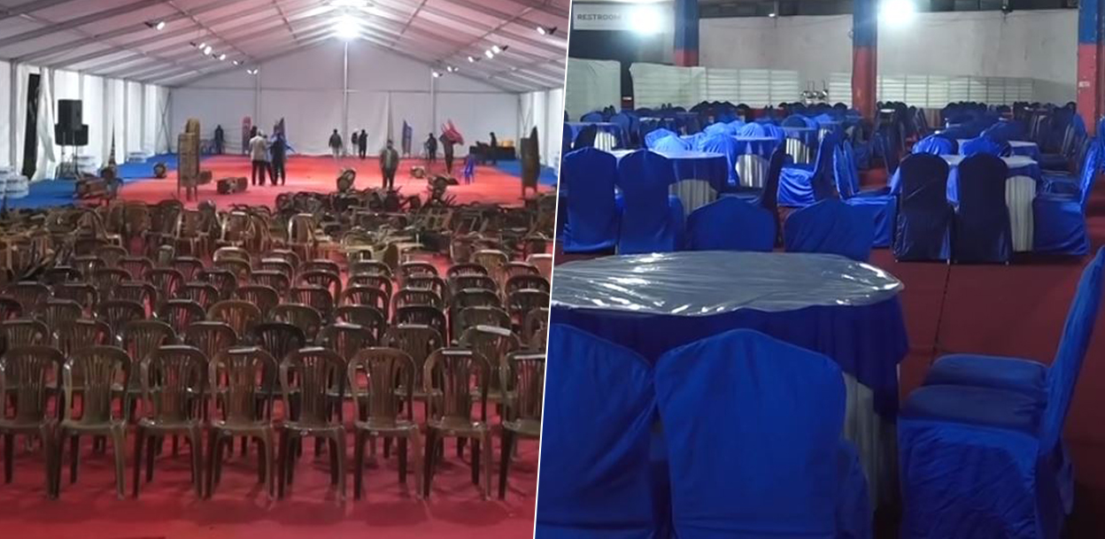 एमाले महाधिवेशन : भृकुटीमण्डपको टेन्टमुनि बन्दसत्र, प्रदर्शनी हलमा खानपान