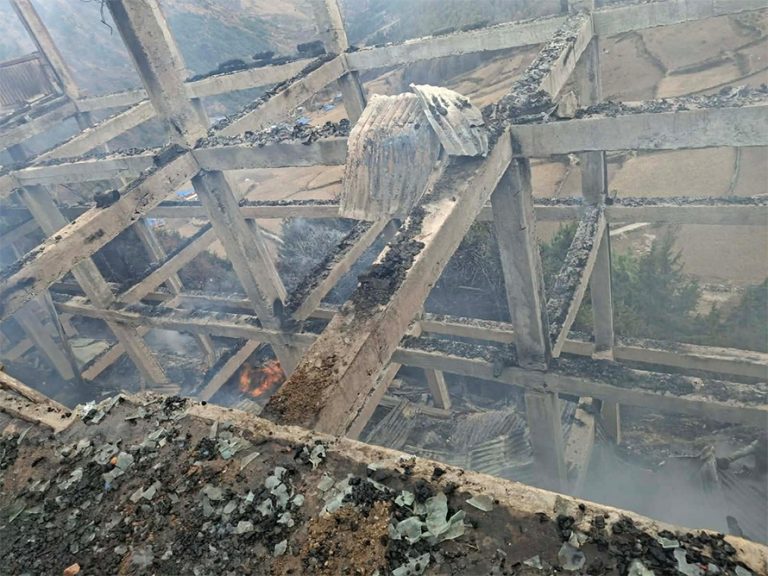 उत्तरी गोरखाको रिबम गुम्वाको छात्रावासमा आगलागी