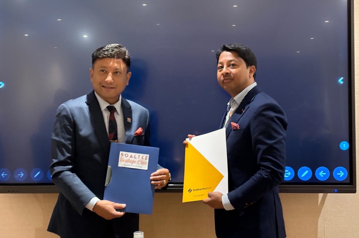 सिद्धार्थ बैंकका ग्राहकले द सोल्टी होटल्स एन्ड रिसोर्टमा २० प्रतिशतसम्म छुट पाउने