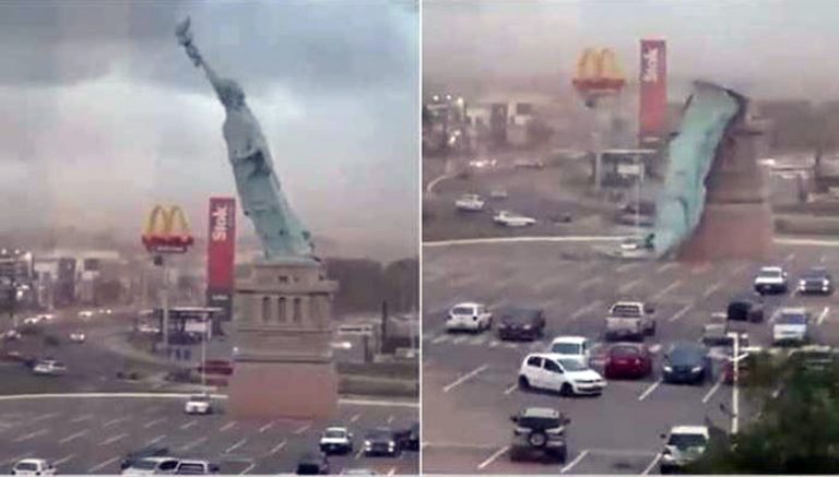 ब्राजिलमा शक्तिशाली आँधी, ‘स्ट्याच्यु अफ लिबर्टी’ समेत ढल्यो