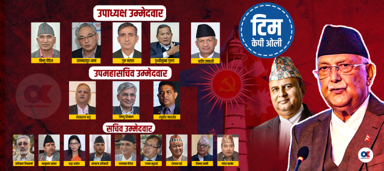 ओली समूहले पनि टुंग्यायो पदाधिकारी उम्मेदवार