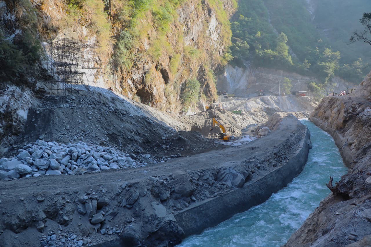 माथिल्लो म्याग्दी जलविद्युत् आयोजनाको काम तीब्र, १३ महिनामा ५० प्रतिशत भौतिक प्रगति