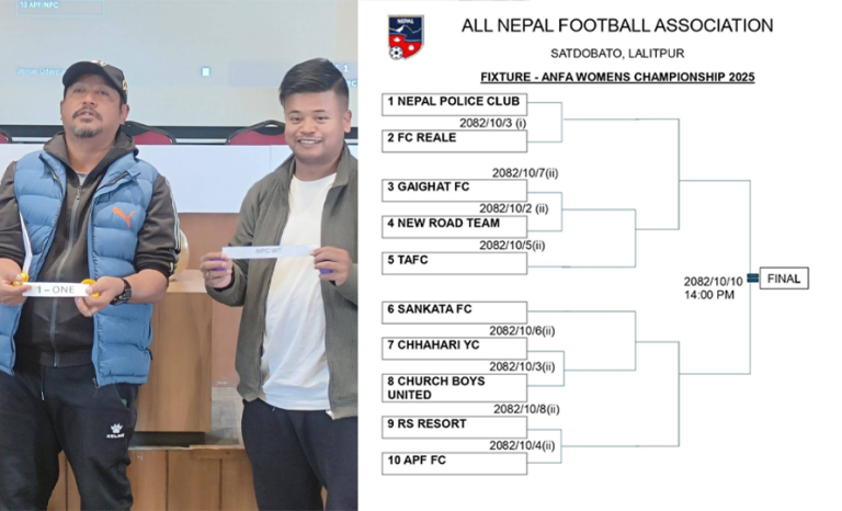 एन्फा महिला च्याम्पियनसिप माघ २ देखि उदयपुरमा हुने