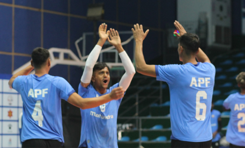 एनभीए भलिबल च्याम्पियनसिप : पुरुषतर्फ एपीएफ क्‍वाटरफाइनलमा