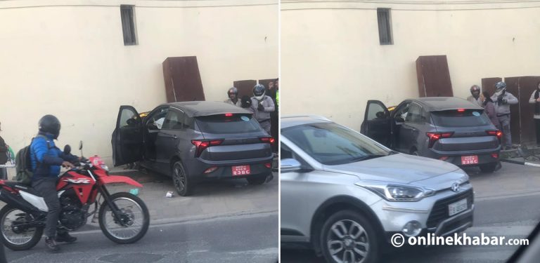 केशरमहलमा कारको ठक्करबाट पैदलयात्रुको मृत्यु, ट्राफिक प्रहरी घाइते