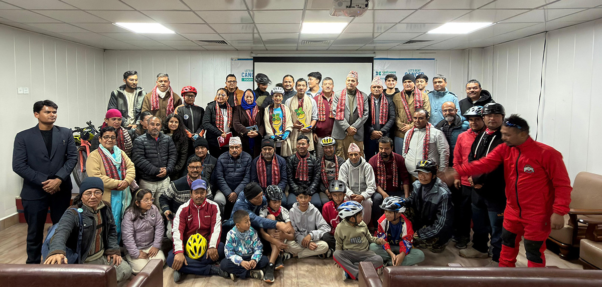 १८०० किमी साइकल यात्रा अभियानका लागि झापा पुग्यो टोली
