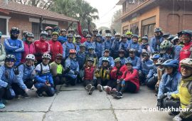 क्यान्सर बिरामीको उपचार कोष बनाउन एक महिने ‘साइक्लिङ’