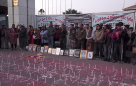 जेनजी शहीदको सम्झनामा संसद् भवन अगाडि दीप प्रज्वलन