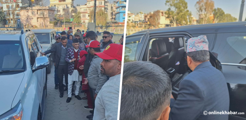 च्यासल मुख्यालयमा ओली आए, पोखरेल बाहिरिए