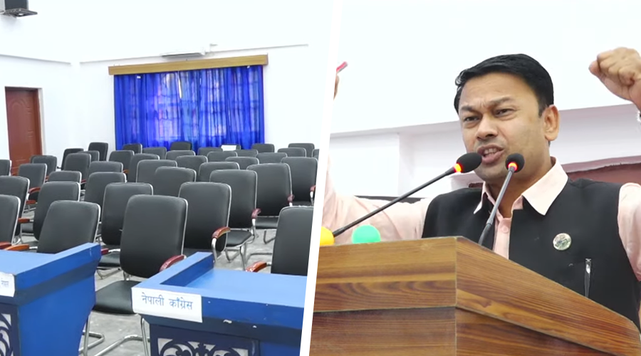 मुख्यमन्त्रीको सम्बोधन चलिरहँदा बैठकबाट बाहिरिए विपक्षी दलका सांसदहरू