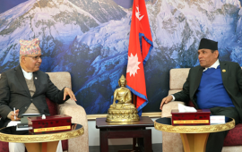 राष्ट्रिय सभाका अध्यक्षसँग मन्त्रीद्वय खनाल र सिन्हाको भेट   
