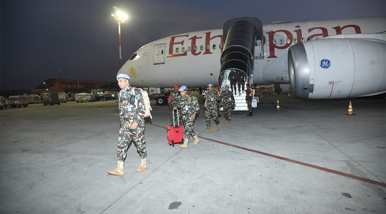 सेन्ट्रल अफ्रिकन रिपब्लिकमा तैनाथ शान्ति सैनिकको अदलीबदली