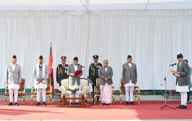 परराष्ट्रमन्त्री शर्माले लिए शपथ