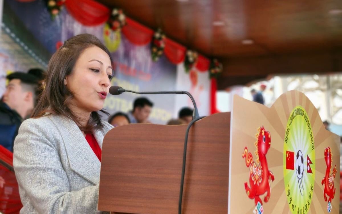 नेपाल–चीन मैत्रीपूर्ण फुटबल खेलमार्फत जनस्तरको कूटनीति मजबुत : मन्त्री श्रद्धा श्रेष्ठ