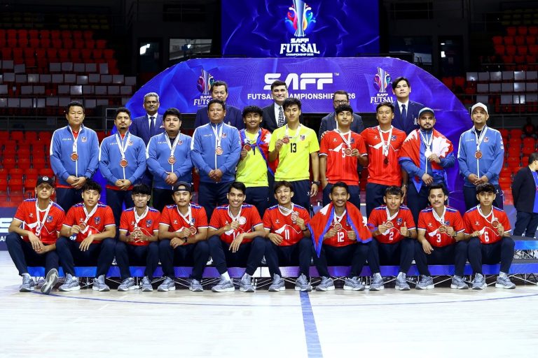 साफ फुटसल च्याम्पियनसिपमा नेपाल तेस्रो