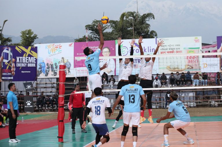 टाइगर कप भलिबल : आर्मीलाई हराउँदै पर्वत भलिबल संघ तेस्रो