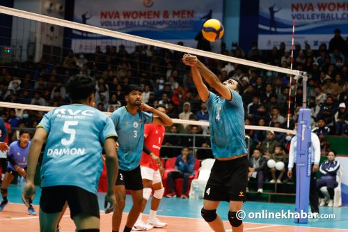 नवौं एनभीए भलिबल च्याम्पियनसिप : एपीएफलाई हराउँदै रुकुम पश्चिम सेमिफाइनलमा