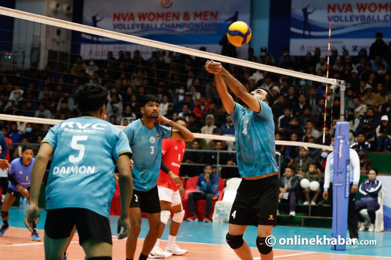 नवौं एनभीए भलिबल च्याम्पियनसिप : एपीएफलाई हराउँदै रुकुम पश्चिम सेमिफाइनलमा