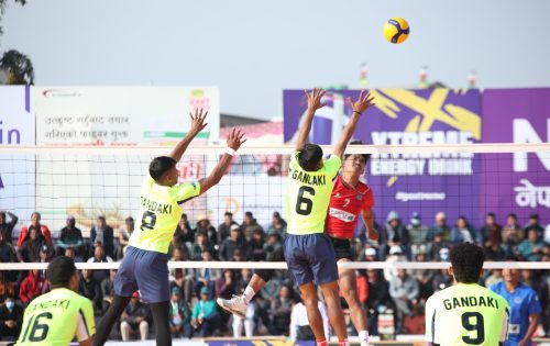 छैटौं टाइगर कप भलिबल : पुलिसविरुद्ध गण्डकीको सहज जित