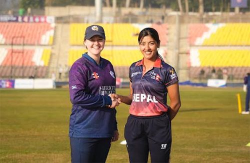 स्कटल्यान्डविरुद्ध टस जितेर बलिङ गर्दै नेपाल