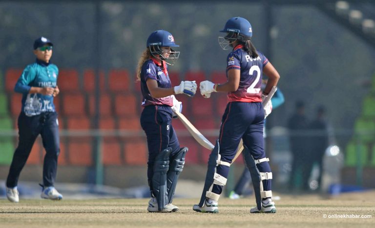 नेपालले थाइल्यान्डलाई दियो १२३ रनको लक्ष्य