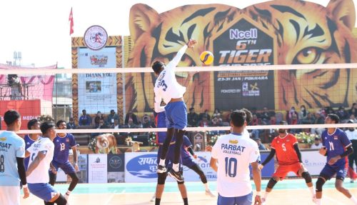 टाइगर कप भलिबलमा पर्वतको लगातार तेस्रो जित, माल्दिभ्सकाे चाैथाे हार